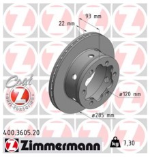 Гальмівний диск ZIMMERMANN 400.3605.20