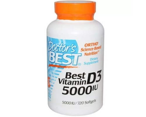 Вітамін Doctor's Best Вітамін D3 5000IU, 720 желатинових капсул (DRB-00363) Вітамін Doctor's Best Вітамін D3 5000IU, 720 желатинових капсул (DRB-00363)
