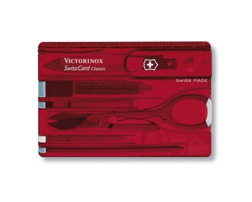Ніж Victorinox SwissCard Transparent Red Blister (0.7100.TB1)