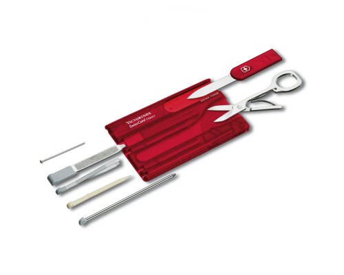 Ніж Victorinox SwissCard Transparent Red Blister (0.7100.TB1)