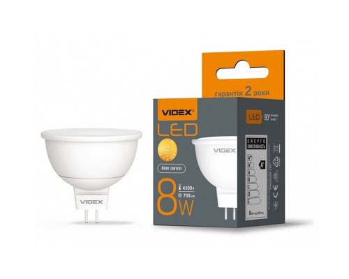 Лампочка Videx MR16e 8W GU5.3 4100K (VL-MR16e-08534)