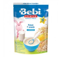 Дитяча каша Bebi Premium молочна 7 злаків +6 міс. 200 г (8606019654443)