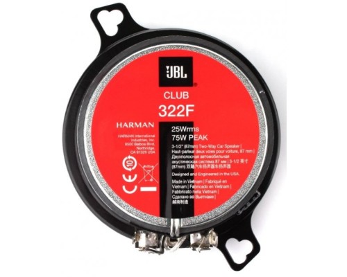 Коаксіальна акустика JBL Коаксіальна акустика JBL CLUB 322F (CLUB 322F)