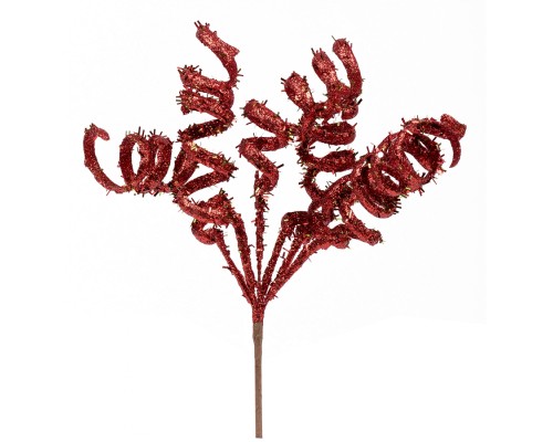Декоративна гілка YES! Fun Спіралі 21 см, червона, гліттер (973884)