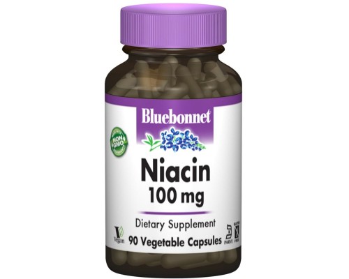 Вітамін Bluebonnet Nutrition Ніацин (В3) 100мг, 90 вегетаріанських капсул (BLB0459)