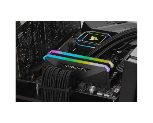 Модуль пам'яті для комп'ютера DDR5 64GB (2x32GB) 5600 MHz Vengeance RGB Black Corsair (CMH64GX5M2B5600C36)