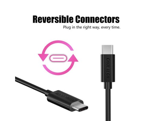 Дата кабель USB-C to USB-C 1.0m Choetech (CC0002)