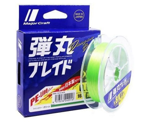 Шнур Major Craft Dangan Braid X8 200m Light Green 1.2/0.16mm 25lb/9.8kg (772.73.48)