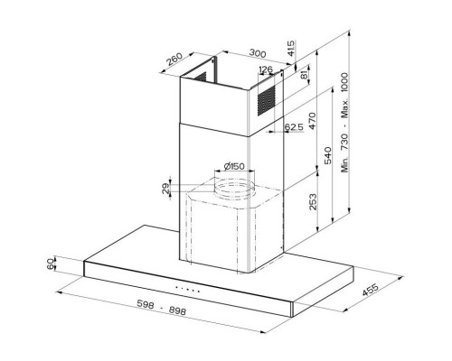 Витяжка кухонна Faber Stilo Glass Smart X/V A60 (325.0617.017)