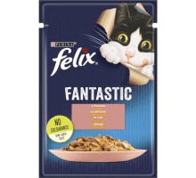 Вологий корм для кішок Purina Felix Fantastic з лососем у желе 85 г (7613039832912)