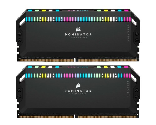 Модуль пам'яті для комп'ютера DDR5 32GB (2x16GB) 6400 MHz Dominator Platinum RGB Black Corsair (CMT32GX5M2B6400C32)