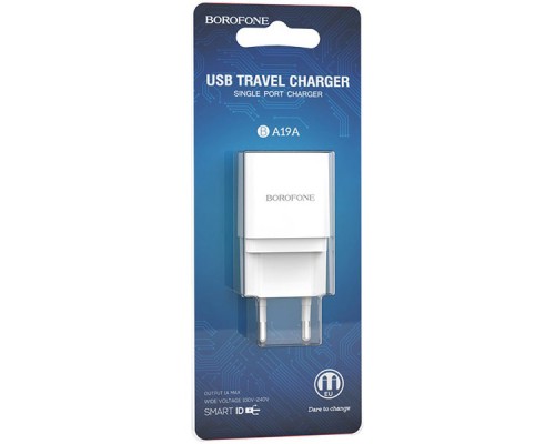 Зарядний пристрій BOROFONE BA19A Nimble single port White (BA19AW)