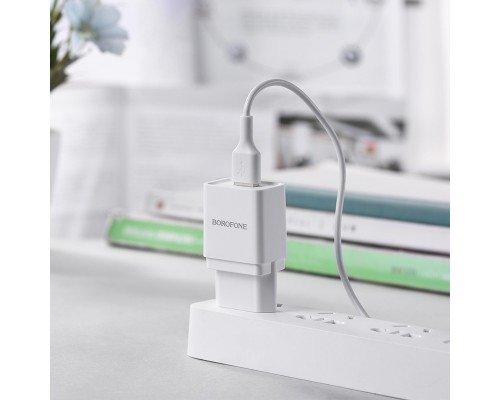 Зарядний пристрій BOROFONE BA19A Nimble single port White (BA19AW)