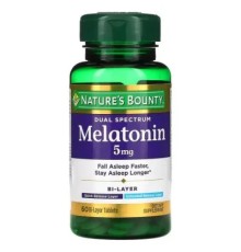 Амінокислота Nature's Bounty Мелатонін подвійного спектру, 5 мг, Melatonin Dual Spectrum, 60 таблев. (NRT53098)