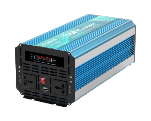 Автомобільний інвертор Choetech 12/220V 1000Вт, з функцією ДБЖ, чиста синусоїда (INV-C1000WUPS-EU) 