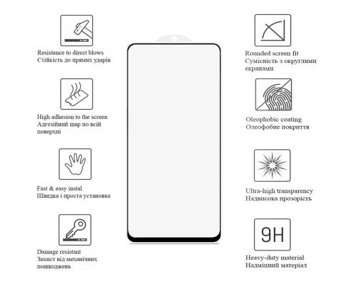Скло захисне Drobak Google Pixel 8 Pro Black Frame A+ (535383)