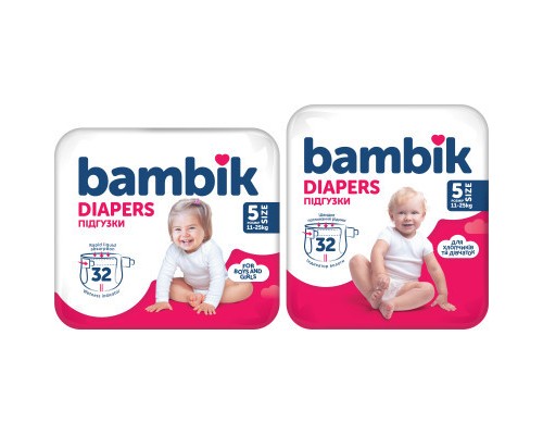 Підгузки Bambik Medium JUNIOR Розмвр 5 (11-25 кг) 32 ш (4823071652260)