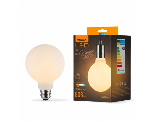 Лампочка Videx Filament 7W E27 3000K Porcelain dimmable (VL-DG80MO)