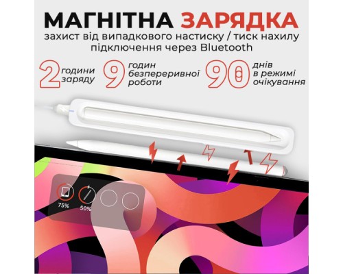 Стилус AirOn AirSens with charging case white for iPad (6126755813229)