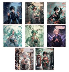 Зошит ZiBi набір учнівських ANIME 48 аркушів клітинка 10 штук, 8 предметів (ZB.1704-99)