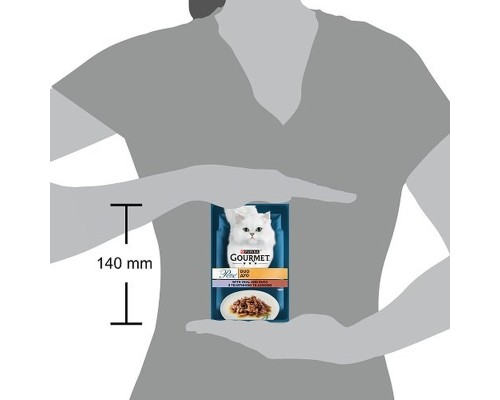 Вологий корм для кішок Purina Gourmet Perle з Телятиною і Качкою у підливі 85 г (8445291187719)