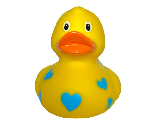 Іграшка для ванної Funny Ducks Качка Жовта у блакитних сердечках (0905)