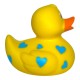 Іграшка для ванної Funny Ducks Качка Жовта у блакитних сердечках (0905)