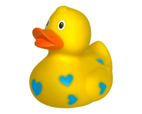 Іграшка для ванної Funny Ducks Качка Жовта у блакитних сердечках (0905)