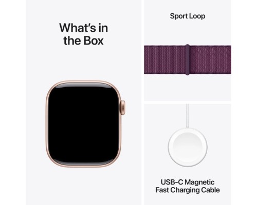 Смарт-годинник Apple Watch Series 10 GPS 42mm Rose Gold Aluminium Case with Plum Sport Loop (MWWK3QH/A)