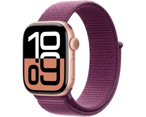 Смарт-годинник Apple Watch Series 10 GPS 42mm Rose Gold Aluminium Case with Plum Sport Loop (MWWK3QH/A)