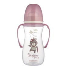 Пляшечка для годування Canpol babies PP Easystart Bonjour Paris антиколікова з широким отвором та ручками 300 м рожева (35/241_pin)