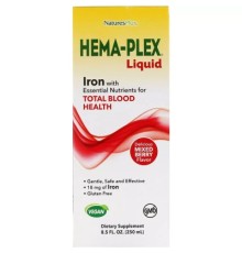 Вітамінно-мінеральний комплекс Natures Plus Рідкий комплекс Hema-Plex із залізом, Liquid iron, 250 мл. (NAP-37687)