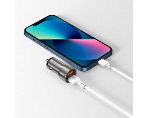 Зарядний пристрій XO CC48 2.4A/2 USB + microUSB Grey (XO-CC48m-GR)