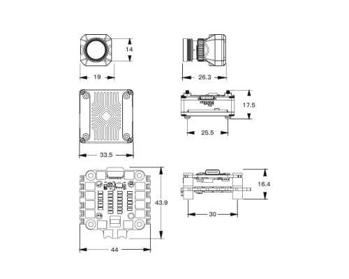 Політний стек CADDXFPV Система донаведення Ratel Ultra AI Kit + FK405 55A KIT (IRC-005ALKIT)