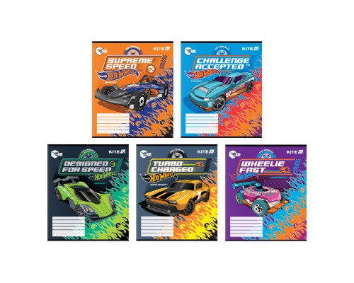 Зошит Kite Hot Wheels, 12 аркушів, лінія (HW25-234)