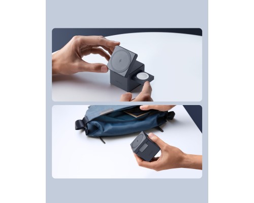 Зарядний пристрій Anker MagGo Wireless Charging Station 15W 3-in-1 Cube Black (Y1811G11)