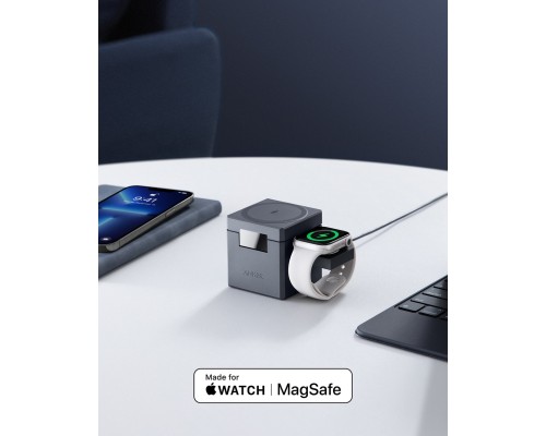 Зарядний пристрій Anker MagGo Wireless Charging Station 15W 3-in-1 Cube Black (Y1811G11)