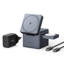 Зарядний пристрій Anker MagGo Wireless Charging Station 15W 3-in-1 Cube Black (Y1811G11)