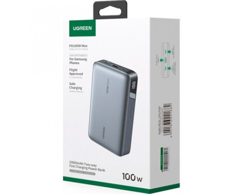 Батарея універсальна Ugreen 20000mAh 100W PD, QC, USB-A, 2xUSB-С Grey (PB720) (25188)
