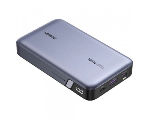 Батарея універсальна Ugreen 20000mAh 100W PD, QC, USB-A, 2xUSB-С Grey (PB720) (25188)