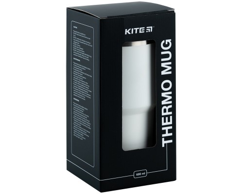 Термокружка Kite 600 мл біла (K24-1206-1)