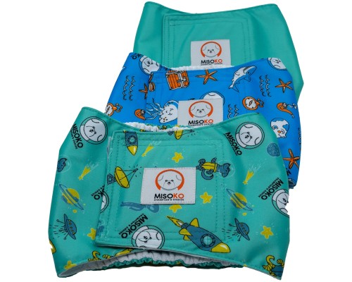 Підгузки для тварин MISOKO&CO багаторазові для кобелів, XXL 3 шт. Скарб (HAINMSK63991RIN)