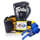 Боксерські рукавички Fairtex BGV9 Mexican Blue/Yellow 14 унцій (бинти в комплекті) (BGV9_Mexican_14oz_Blue/Y)