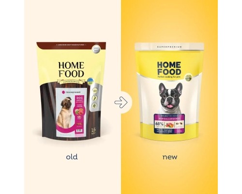 Сухий корм для собак Home Food ADULT MINI/MEDIUM Hypoallergenic з телятиною, овочами та духмяними травами 1.6 кг (4820235020521)