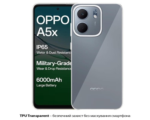 Чохол до мобільного телефона BeCover Silicone Oppo A5x 4G/5G Transparent (713789)