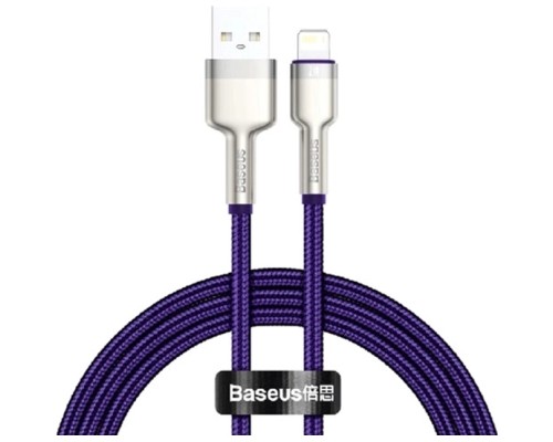 Дата кабель USB 2.0 AM to Lightning 2.0m 2.4A metal purple Baseus (CALJK-B05)