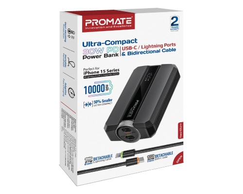 Батарея універсальна Promate 10000mAh PD/30W (neo-10uni.black)