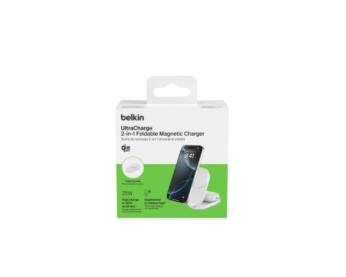 Зарядний пристрій Belkin UltraCharge Wireless 2-in-1 25W white (WIZ039KQWH)