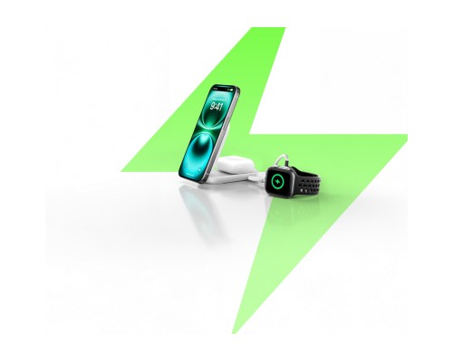 Зарядний пристрій Belkin UltraCharge Wireless 2-in-1 25W white (WIZ039KQWH)