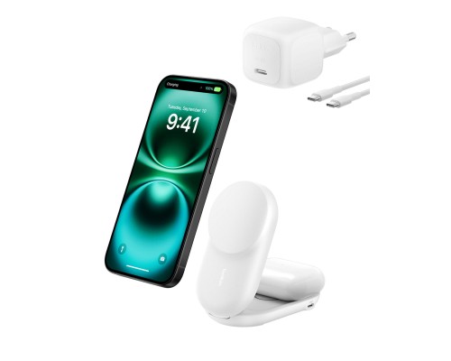 Зарядний пристрій Belkin UltraCharge Wireless 2-in-1 25W white (WIZ039KQWH)